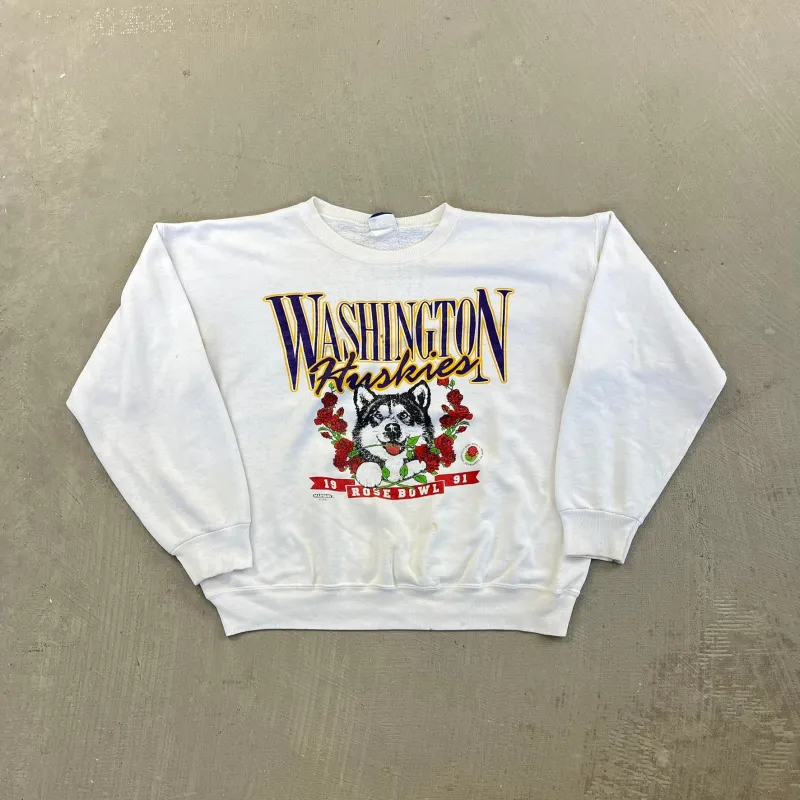 F- Vintage '91 University Of Washington Huskies Rose Bowl Crewneck sold by HG Vintage