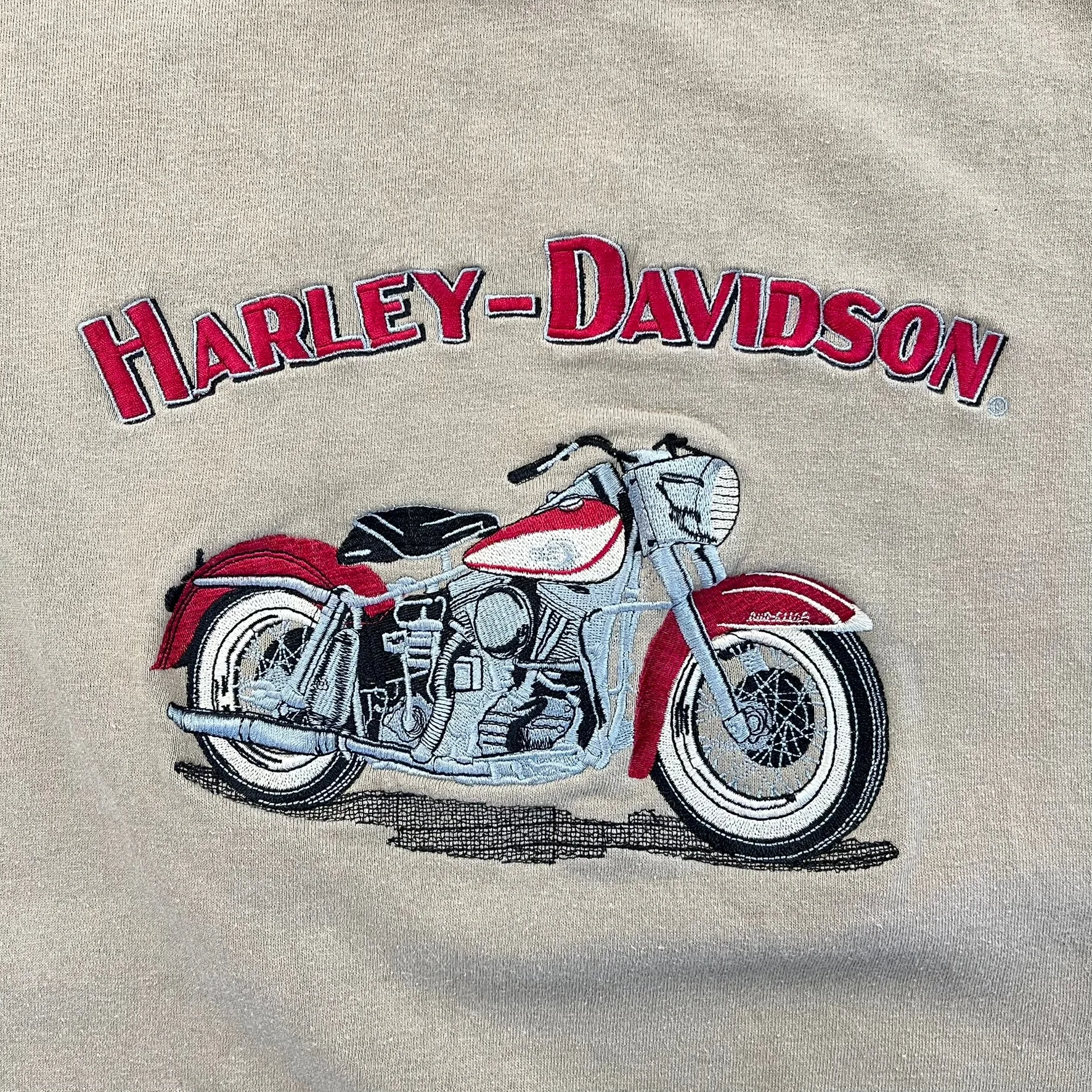 F- Vintage Harley Davidson Embroidered Red Motorcycle & Text Crewneck sold by HG Vintage product image thumbnail 2