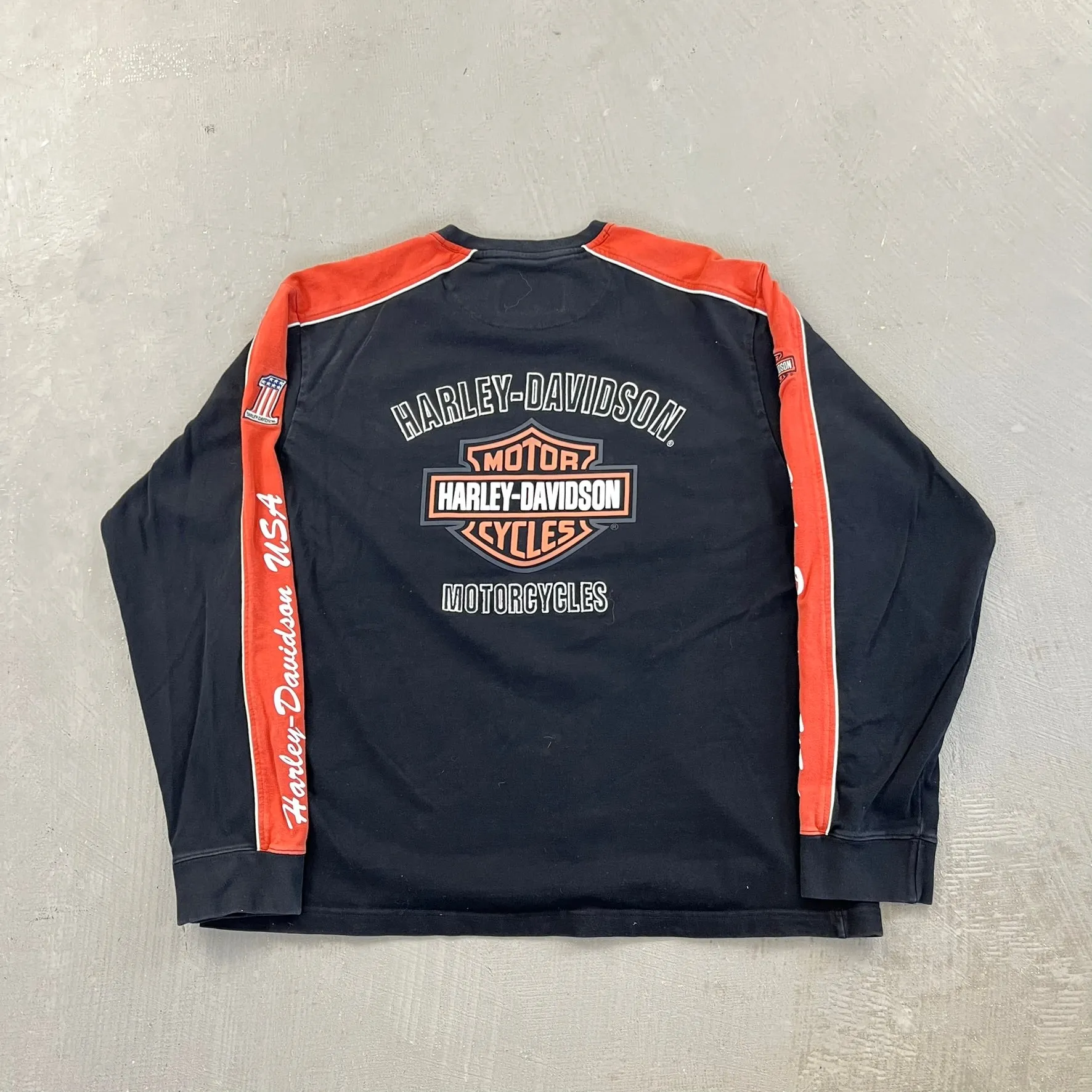 F- Harley Davidson Motorcycles Embroidered Text Heavy Long Sleeve sold by HG Vintage product image thumbnail 4