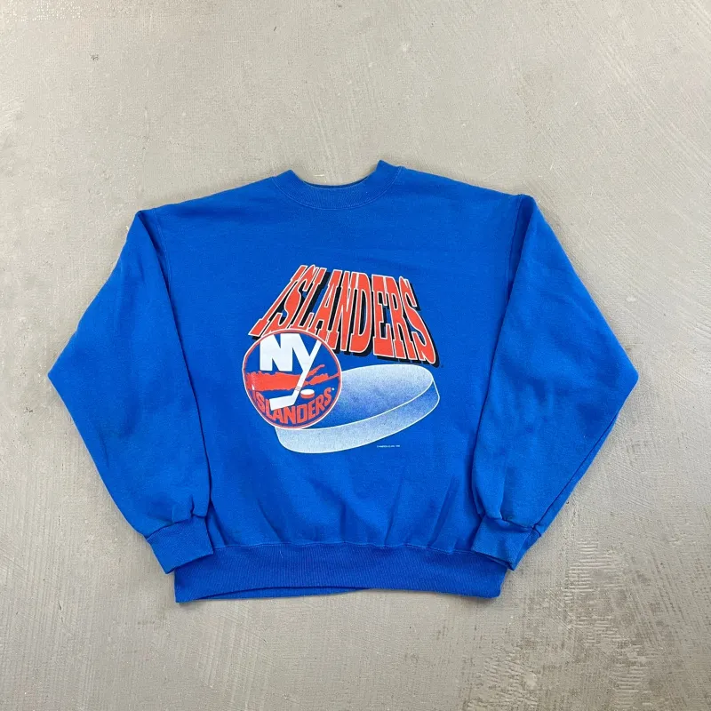 F- Vintage '92 New York Islanders NHL Text & Logo Crewneck sold by HG Vintage