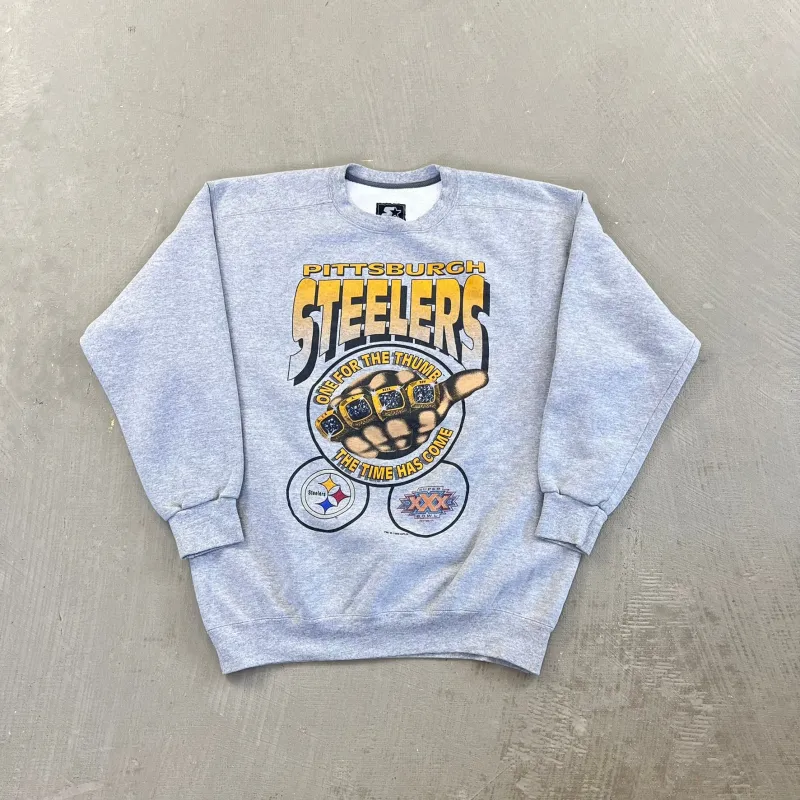 F- Vintage '95 Pittsburgh Steelers NFL Starter One For The Thumb Crewneck made by HG Vintage