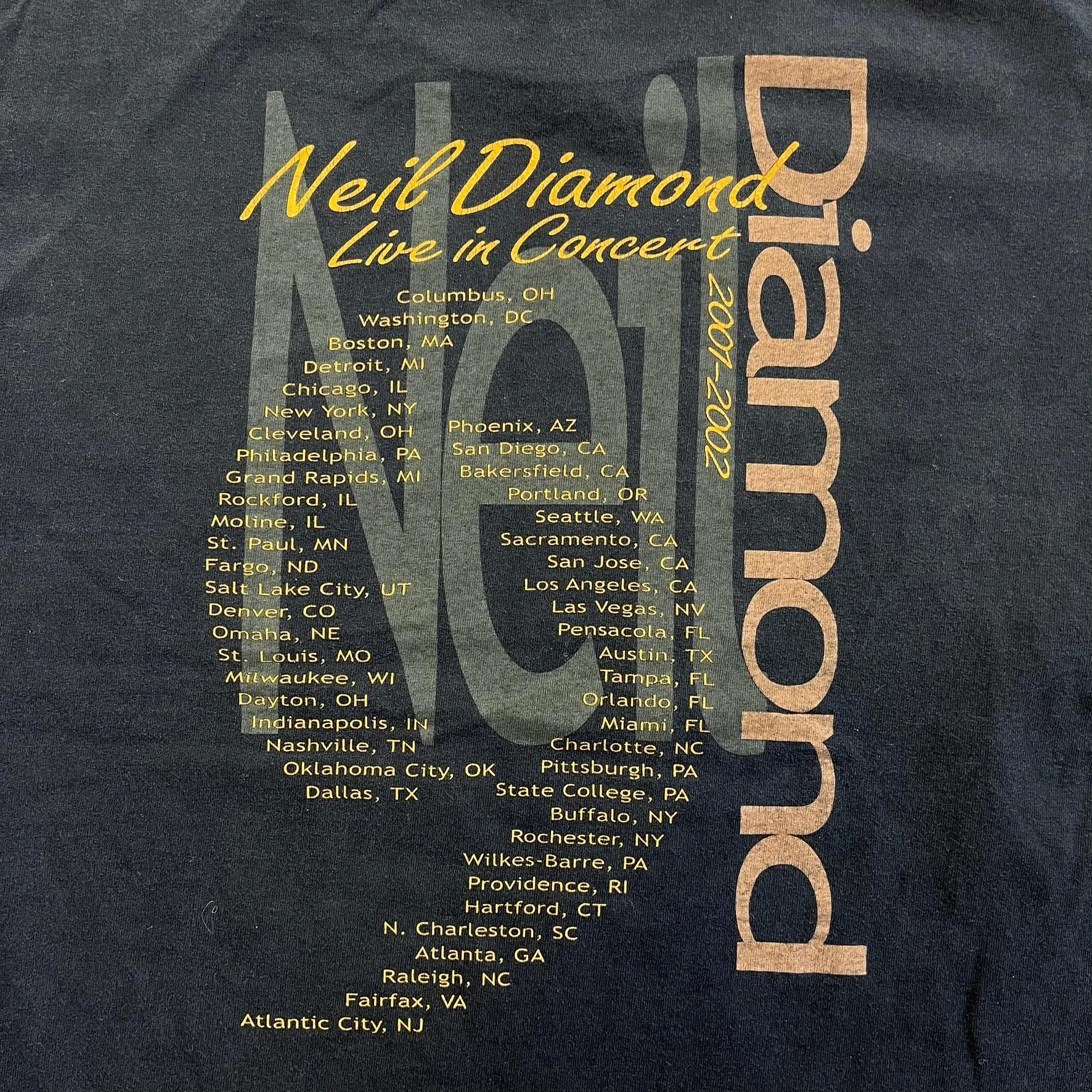 F- Vintage '02 Neil Diamon In Concert Tour Picture Tee sold by HG Vintage product image thumbnail 4