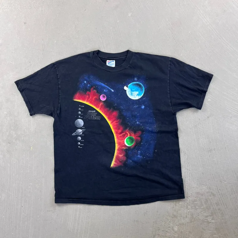 F- Vintage '90 Dynamic Solar System Graphic Single Stitch Tee sold by HG Vintage