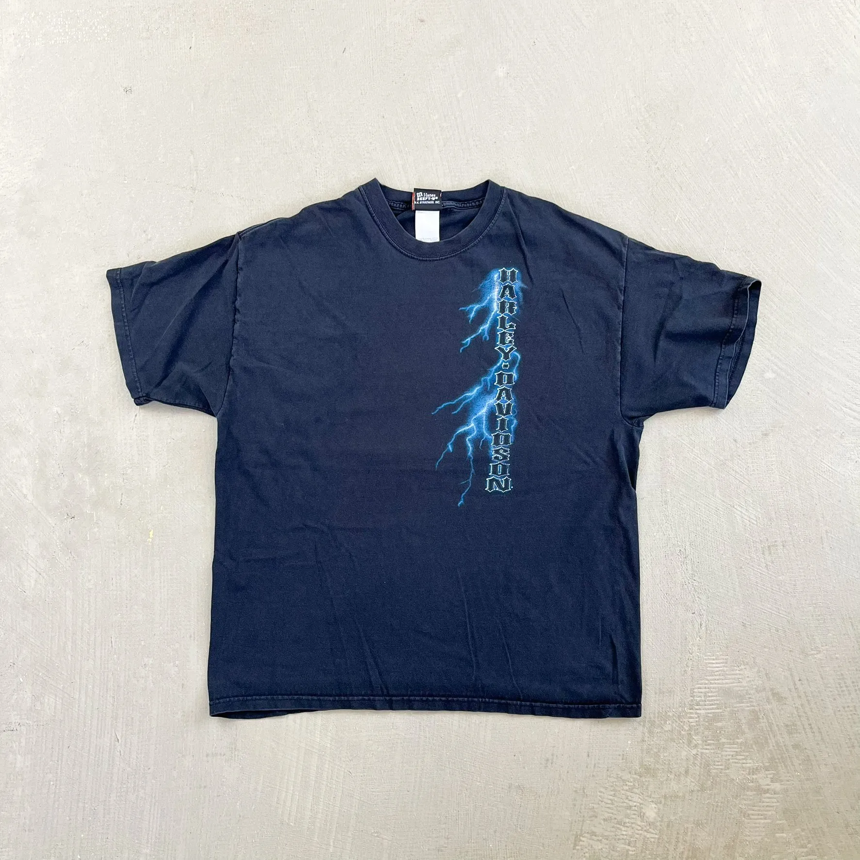 F- '09 Harley Davidson Loma Linda Blue Lightning Graphic Tee sold by HG Vintage