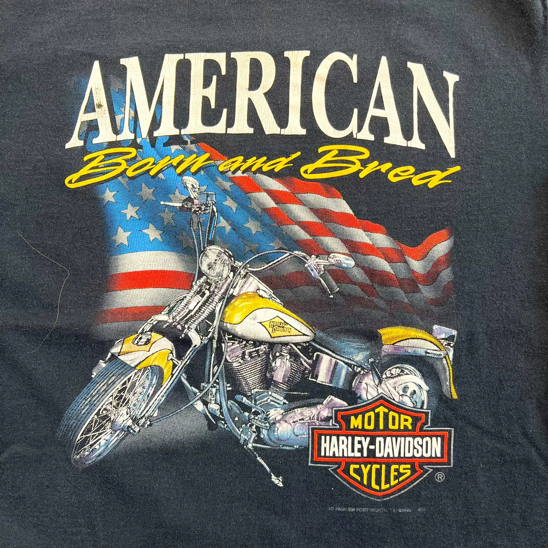 F- Vintage '92 Harley Davidson Kamloops BC Canada American Born & Breed Single Stitch Tee sold by HG Vintage product image thumbnail 2