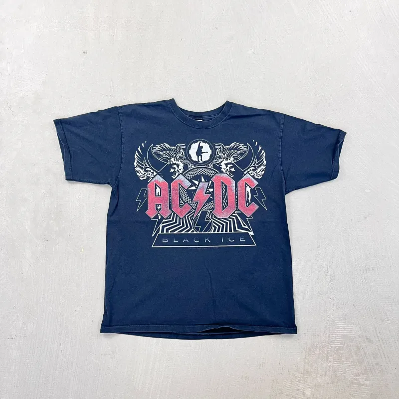 F- '08 AC/DC Black Ice Text & Logo Tee sold by HG Vintage