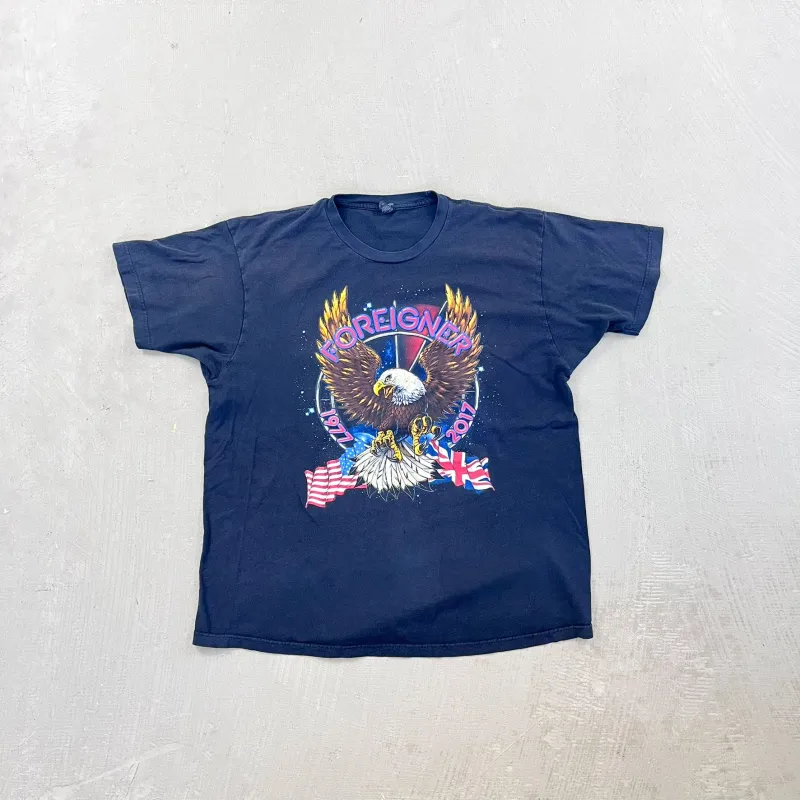 F- '17 Foreigners 40th Anniversary Tour Graphic Tee sold by HG Vintage