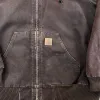 F- Carhartt Canvas Duck Hooded Insulated Brown Work Jacket sold by HG Vintage
