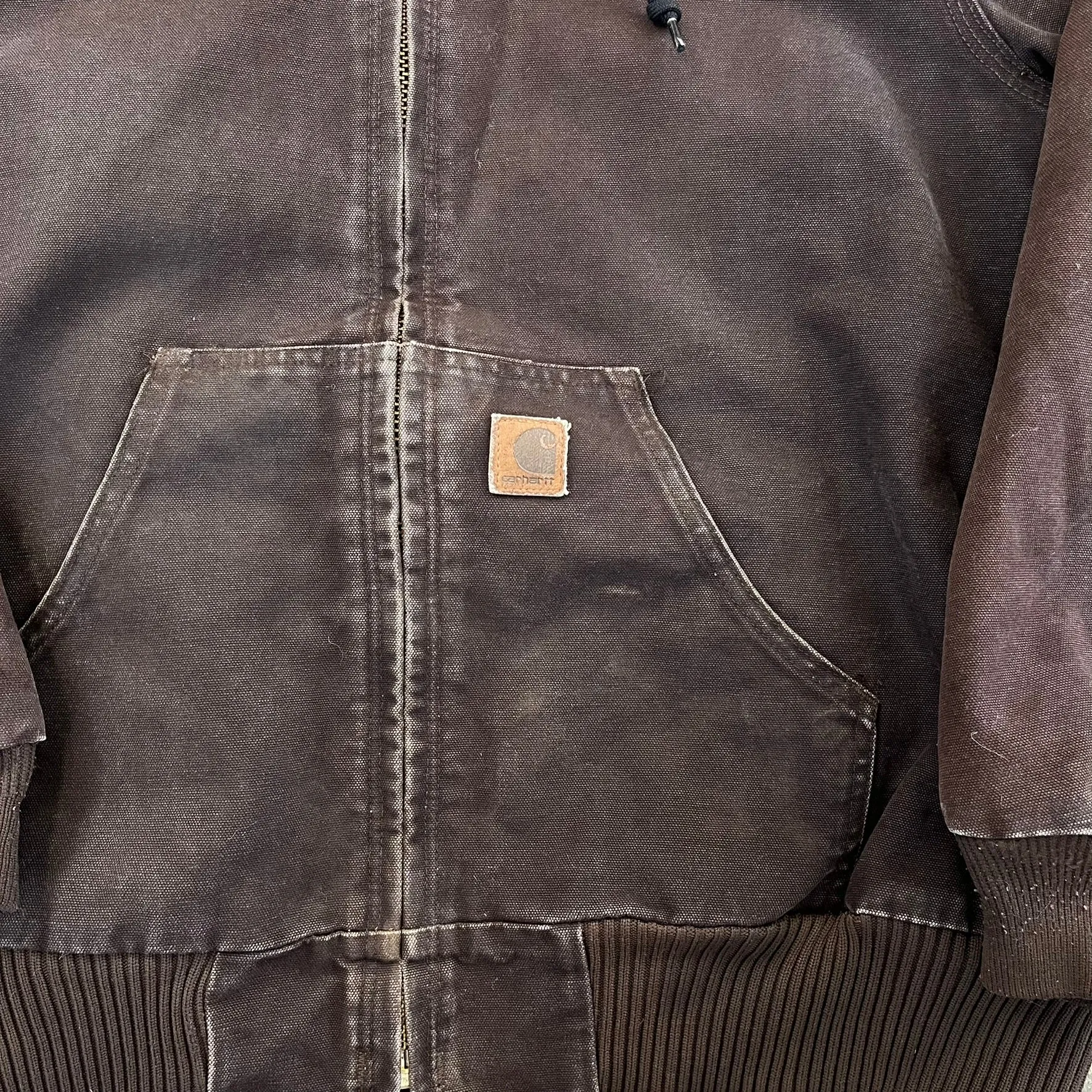 F- Carhartt Canvas Duck Hooded Insulated Brown Work Jacket sold by HG Vintage product image thumbnail 2