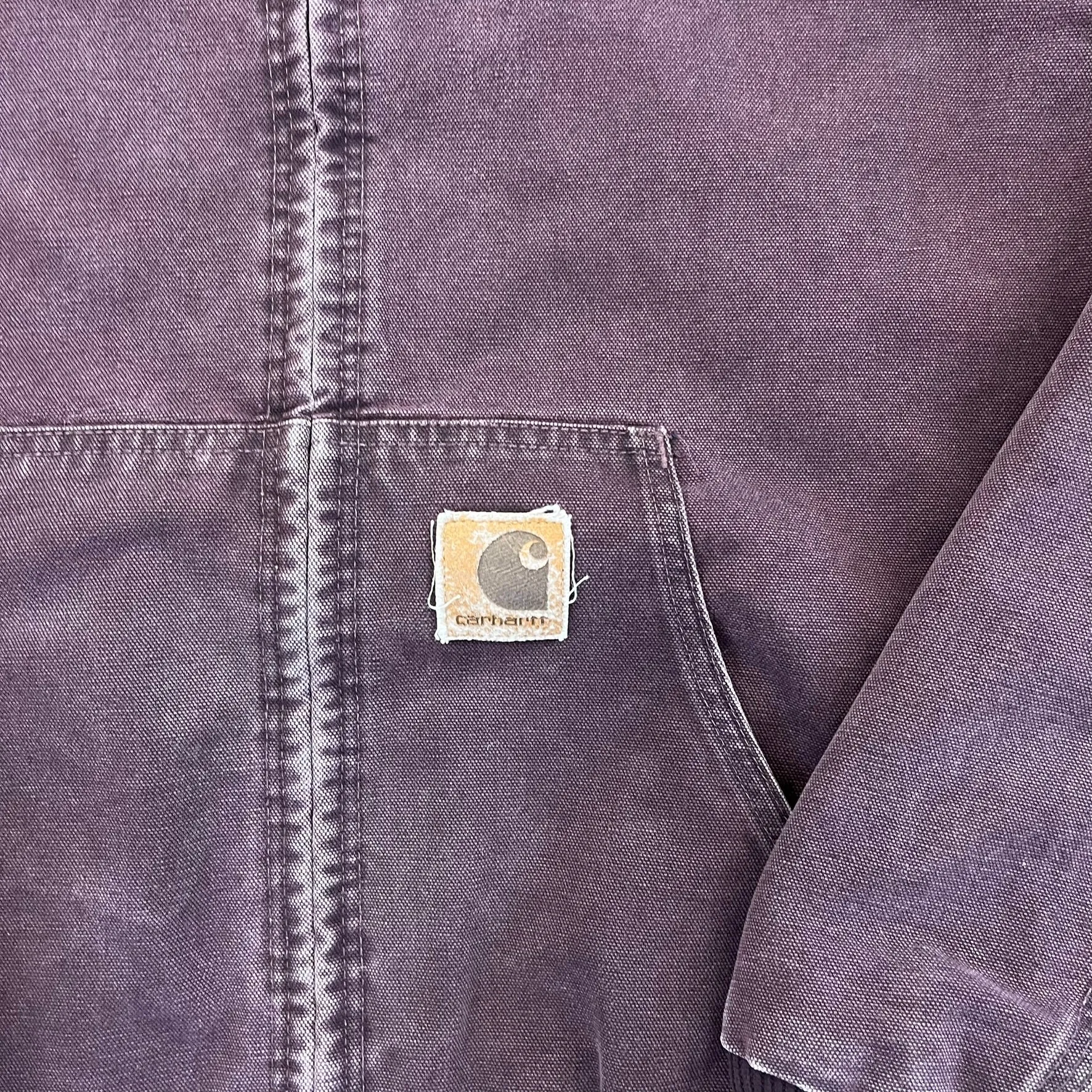 F- Vintage Carhartt Canvas Duck Hooded Insulated Maroon Work Jacket sold by HG Vintage product image thumbnail 4