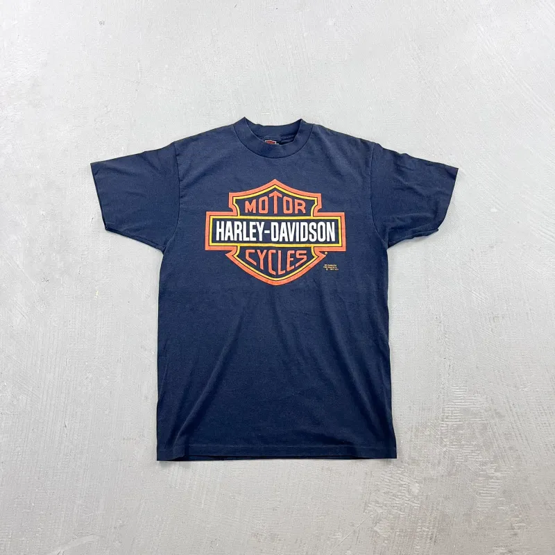 F- Vintage '91 3D Emblem Harley Davidson Logo Single Stitch Tee sold by HG Vintage