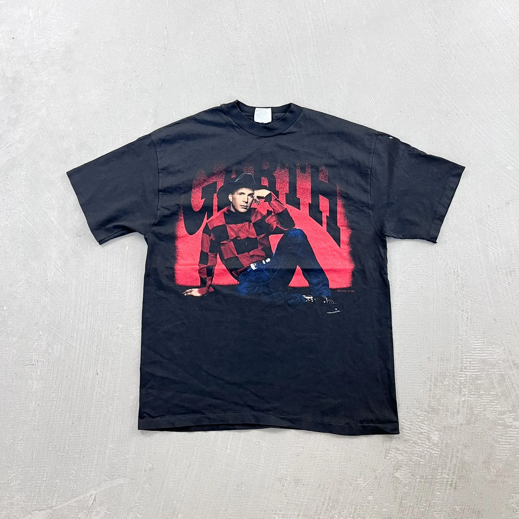 F- Vintage '93 Garth Brooks On Tour Picture Single Stitch Tee sold by HG Vintage
