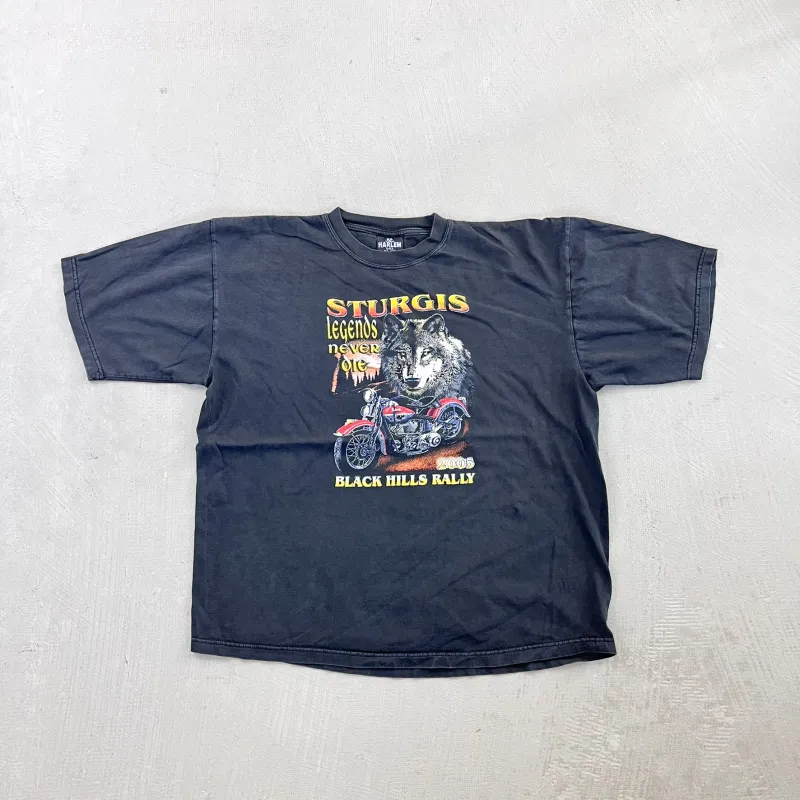 F- Vintage '05 Sturgis Black Hills Rally Legends Never Die Tee sold by HG Vintage