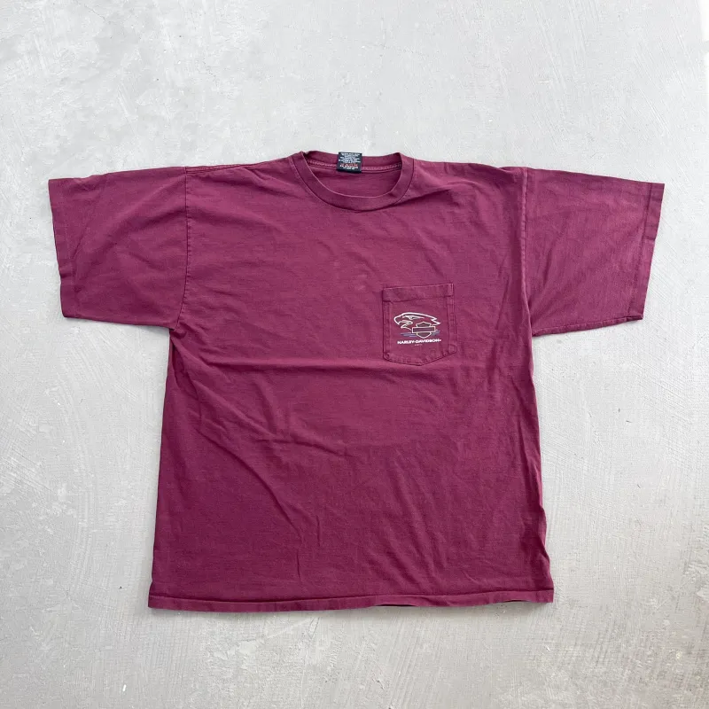 F- Vintage '97 Harley Davidson Leesburg Fl. Pocket Single Stitch Tee sold by HG Vintage
