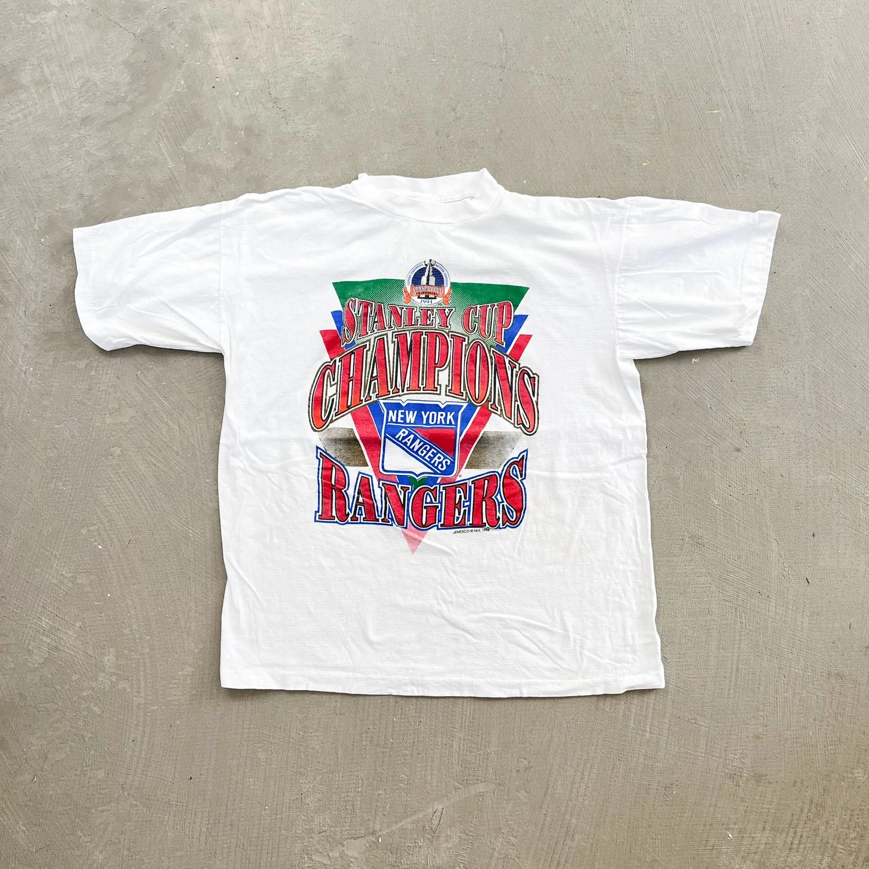 F- Vintage '94 New York Rangers Stanley Cup Champions NHL Single Stitch Tee sold by HG Vintage