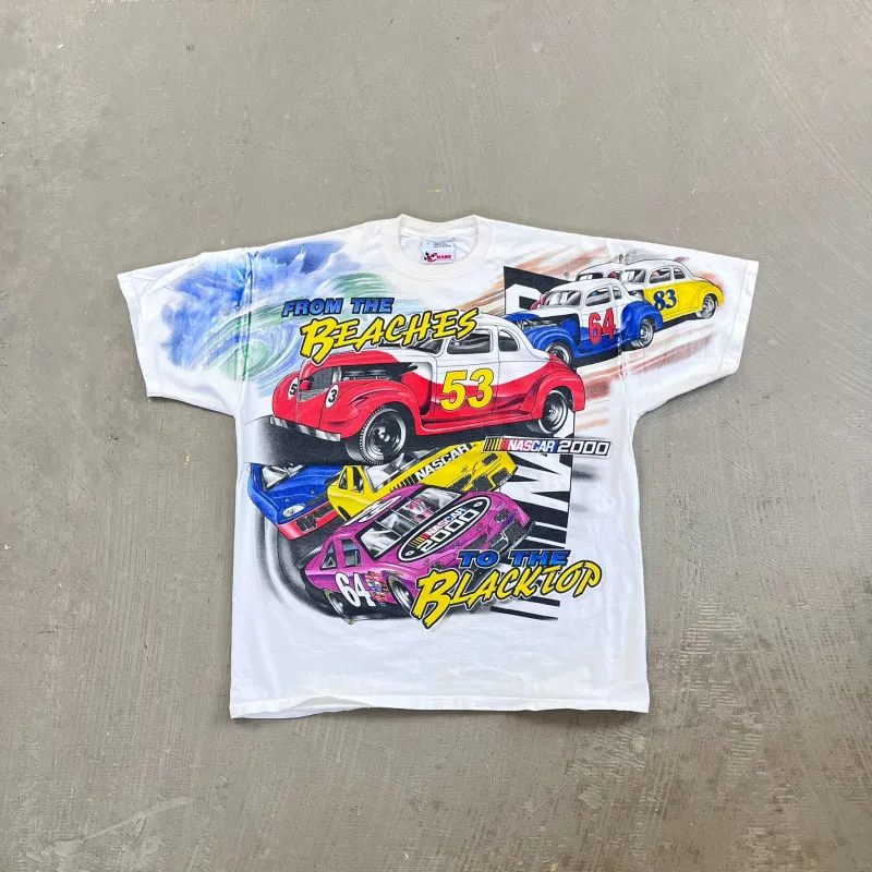 F- Vintage '00 Nascar Into The Future Beaches To Black Tops Chase Authentic Jumbo Print Tee sold by HG Vintage