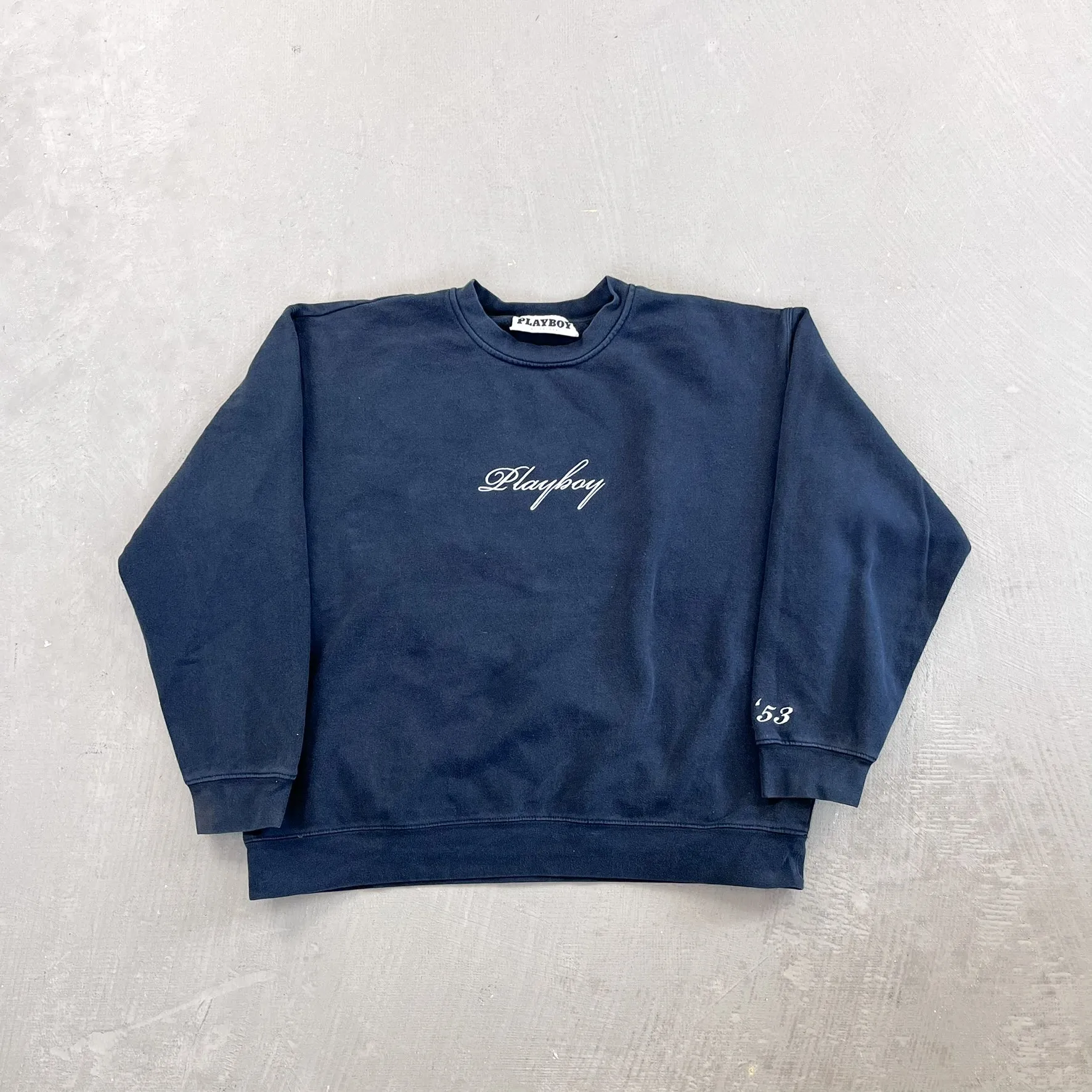F- Playboy By Pacsun Embroidered Cursive Text Crewneck sold by HG Vintage