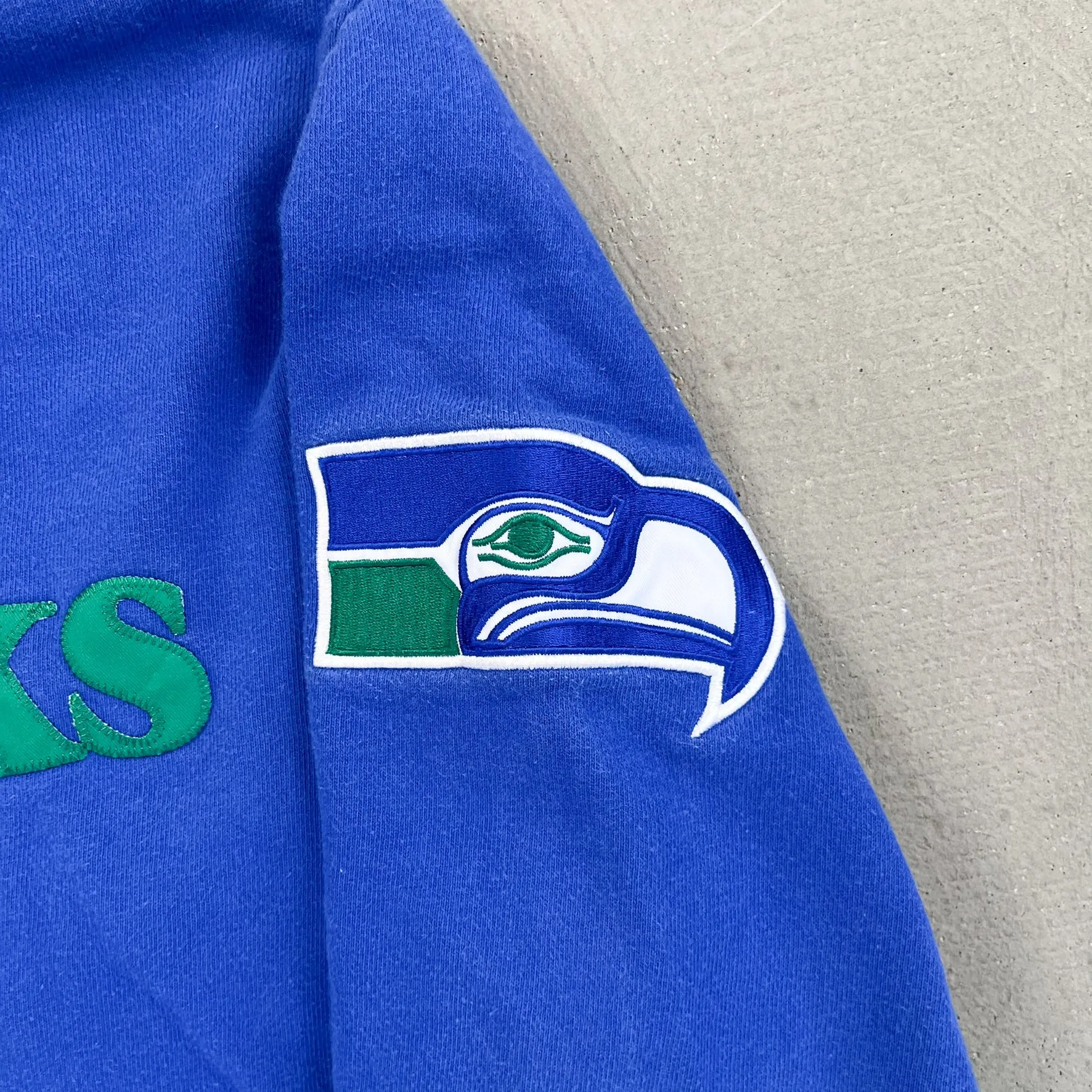 F- Seattle Seahawks NFL Mitchell & Ness Embroidered Text Crewneck sold by HG Vintage product image thumbnail 3