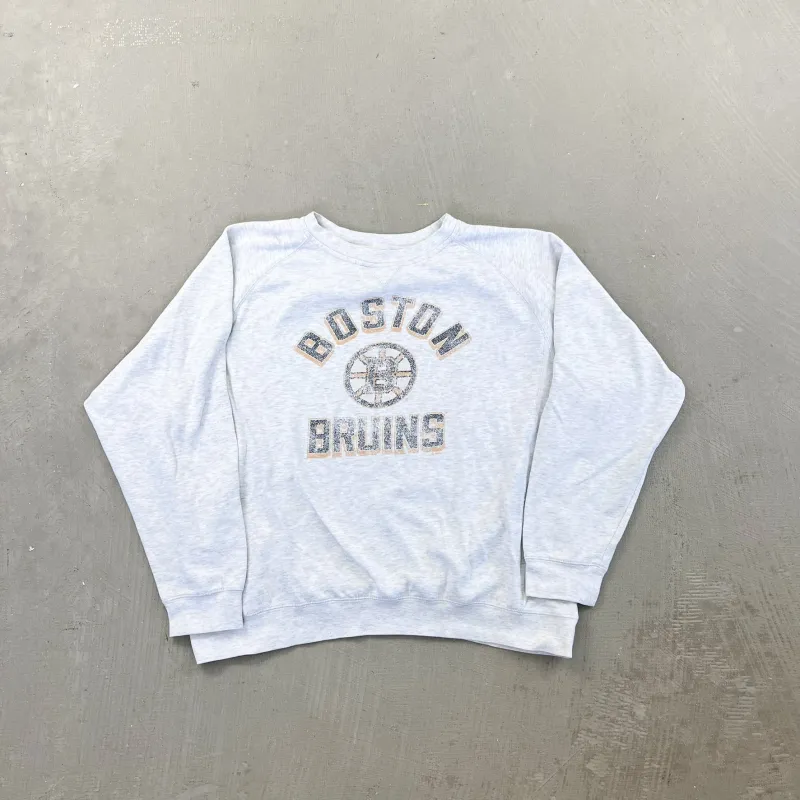 F- Boston Bruins NHL Text & Logo Crewneck sold by HG Vintage