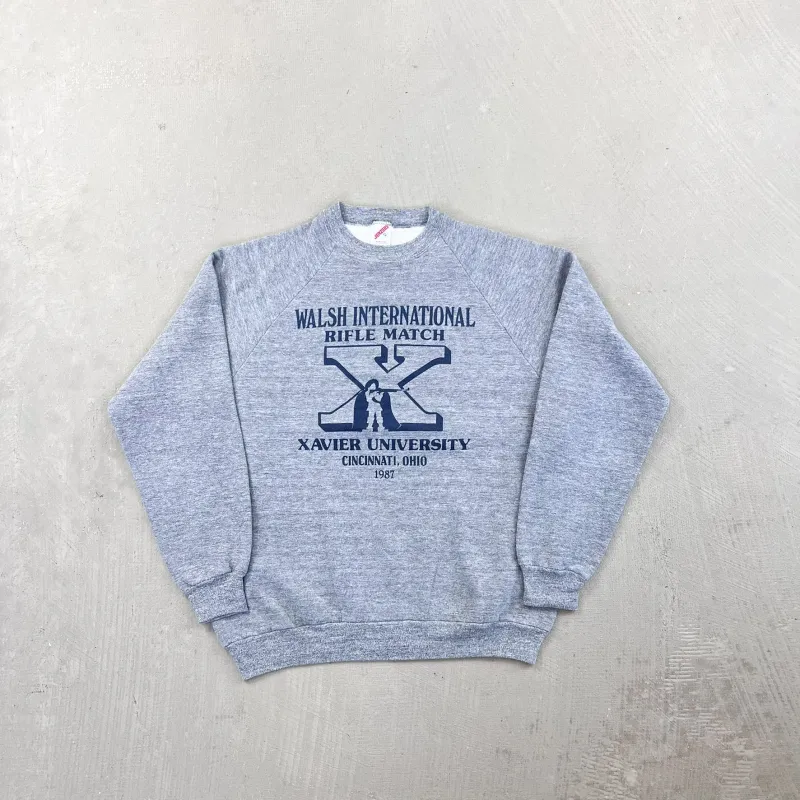 F- Vintage '87 Xavier University Walsh International Rifle Match Crewneck sold by HG Vintage