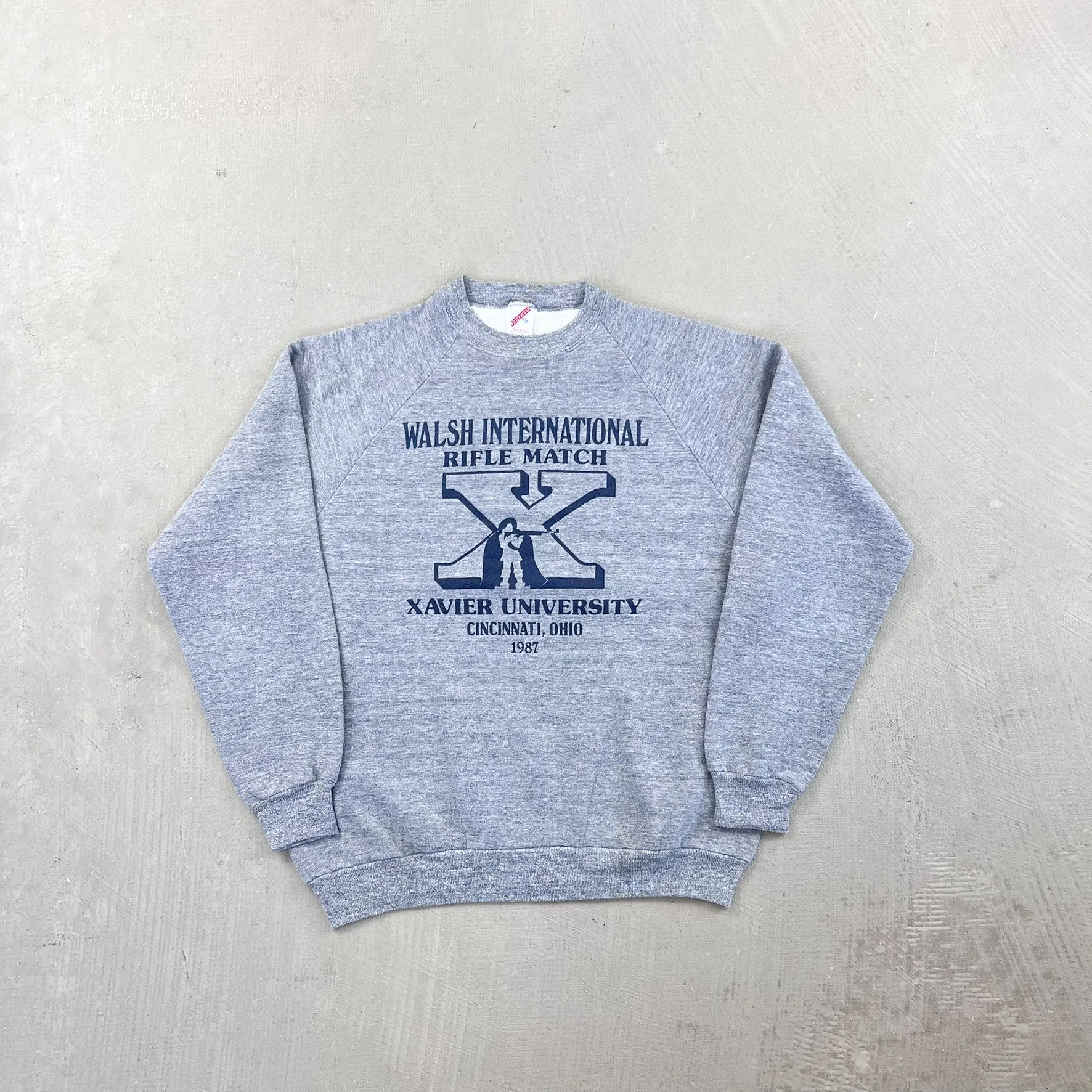 F- Vintage '87 Xavier University Walsh International Rifle Match Crewneck sold by HG Vintage