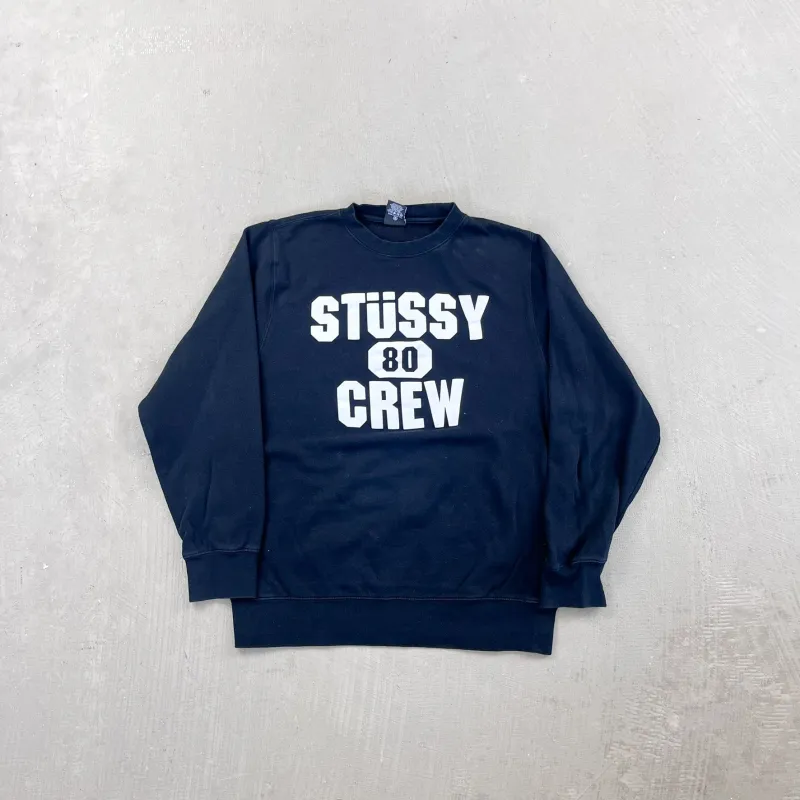 F- Vintage Stussy Crew 80 Text Crewneck sold by HG Vintage