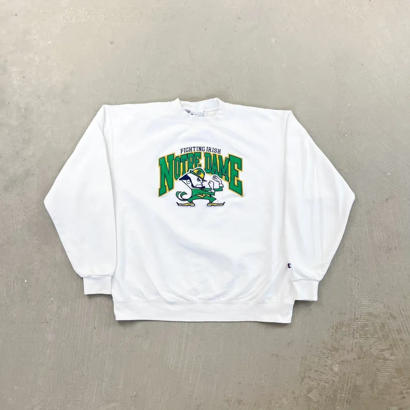 F- Vintage University Of Notre Dame Fightin' Irish Embroidered Crewneck sold by HG Vintage