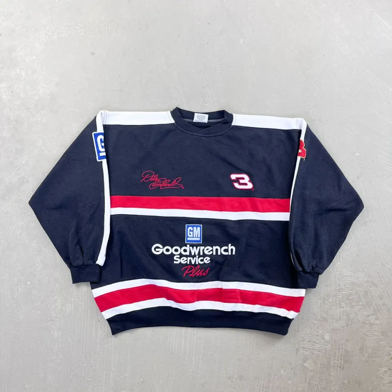 F- Vintage Nascar Dale Earnhardt Goodwrench Embroidered Text Crewneck sold by HG Vintage
