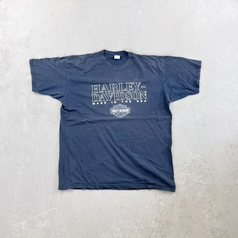 F- Vintage '96 Harley Davidson Made In The USA Text Tee sold by HG Vintage