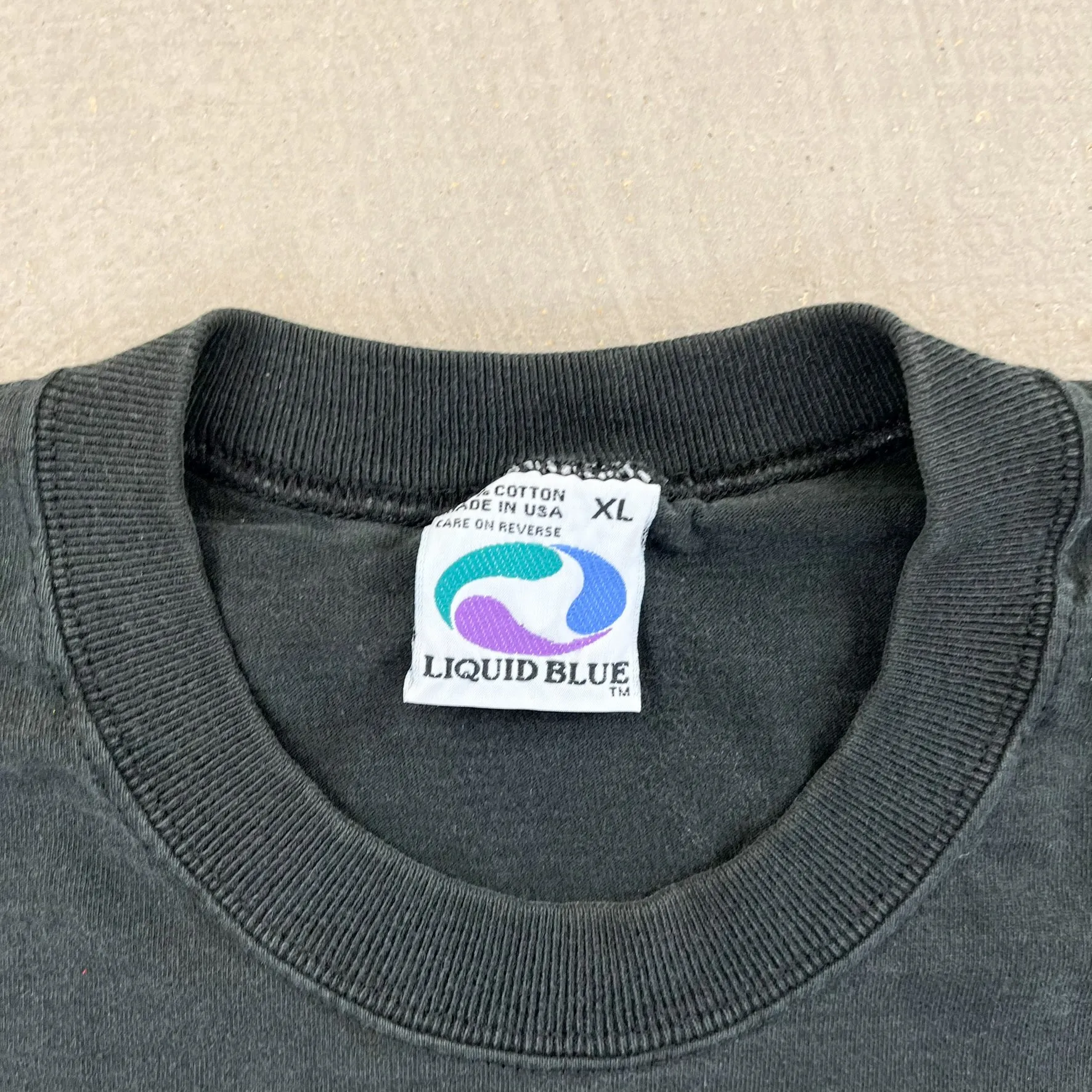 F- Vintage '96 Liquid Blue Cat Sucks Motorcycle Shop Graphic tee sold by HG Vintage product image thumbnail 3