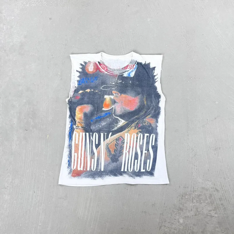 F- Vintage Guns & Roses Get In The Ring Cut Off Sleeve Single Stitch Tee sold by HG Vintage