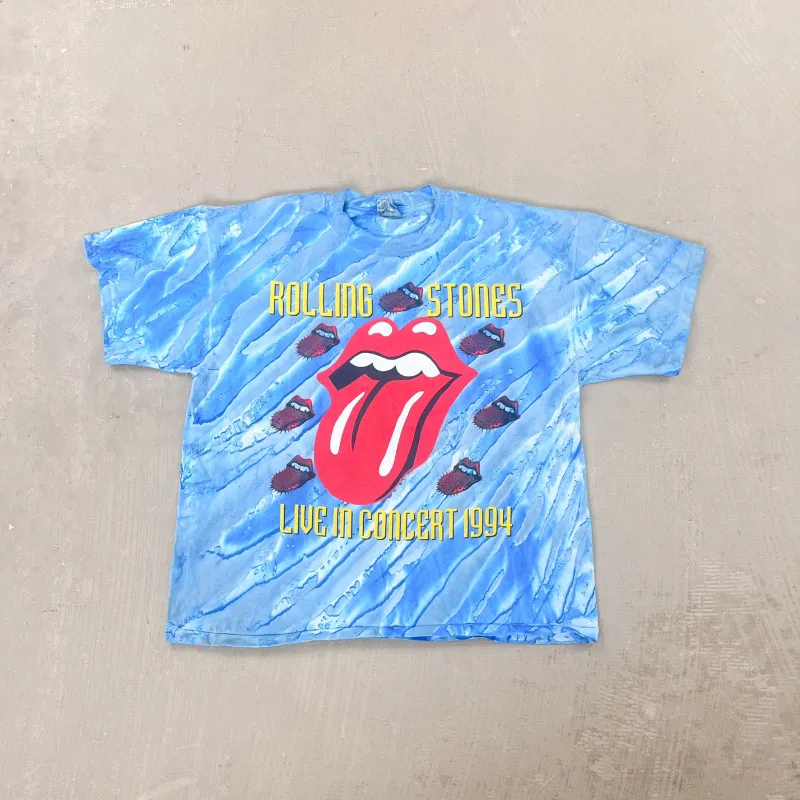 F- Vintage '94 Rolling Stones Voodoo Lounge Tour Tie Dye Single Stitch Tee sold by HG Vintage