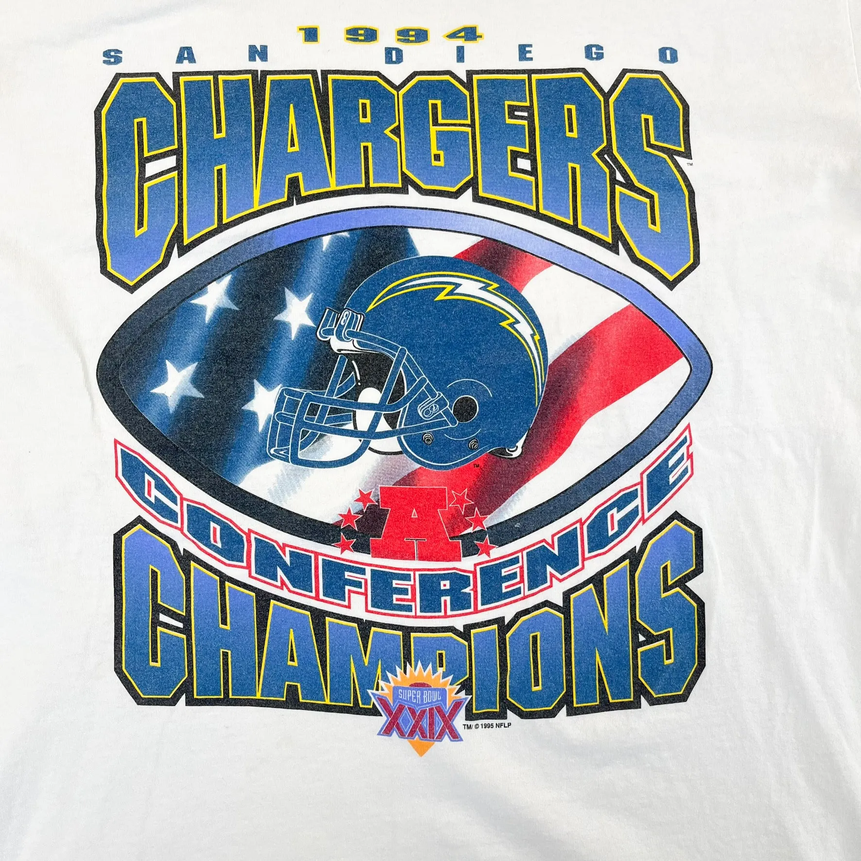 F- Vintage '94 San Diego Chargers AFC Champions NFL Graphic Single Stitch Tee sold by HG Vintage product image thumbnail 2