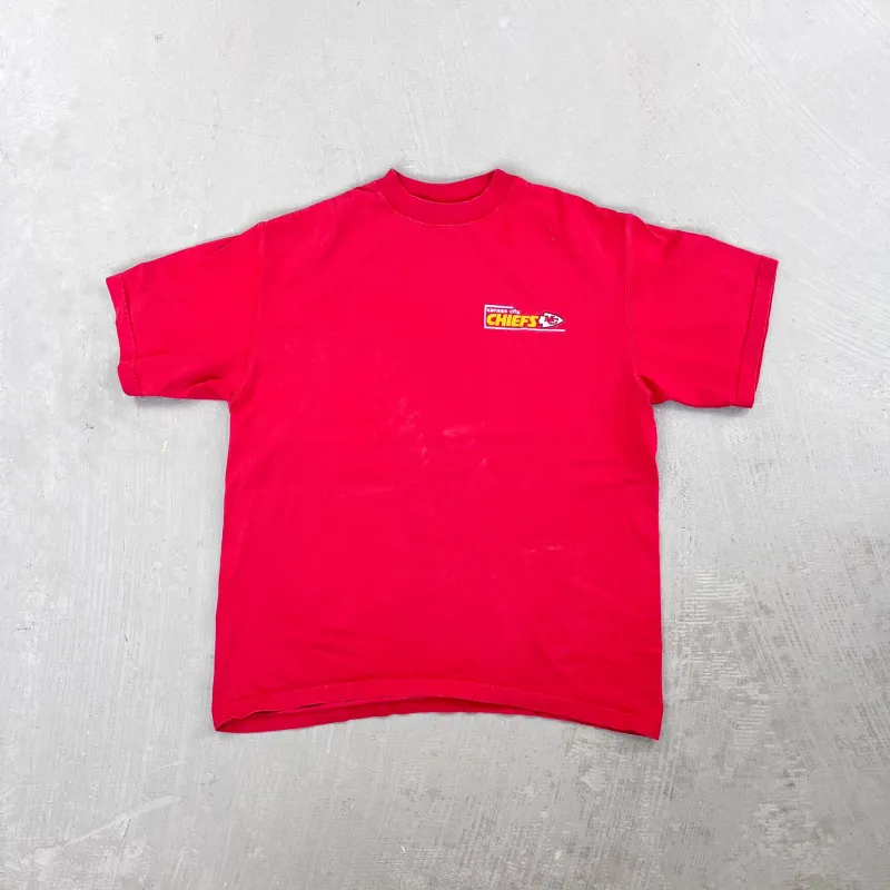 F- Vintage Kansas City Chiefs NFL Majestic Embroidered Logo Tee made by HG Vintage