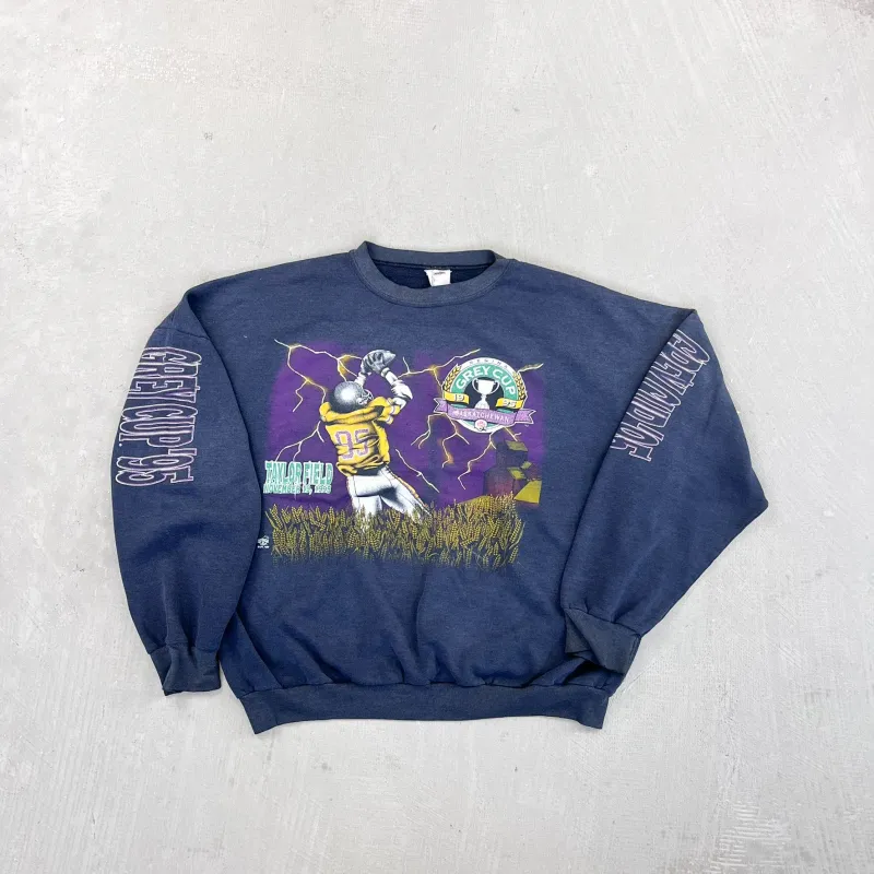 F- Vintage '95 Regina Grey Cup CFL Raven Tag Graphic Crewneck sold by HG Vintage