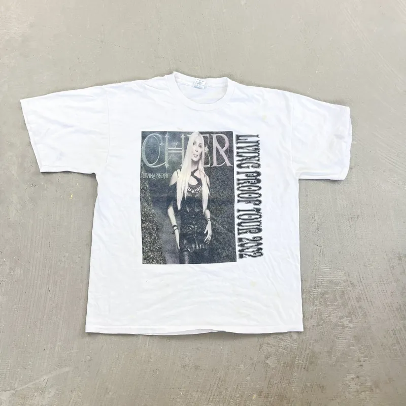 F- Vintage '02 Cher Living Proof Tour Picture Tee sold by HG Vintage
