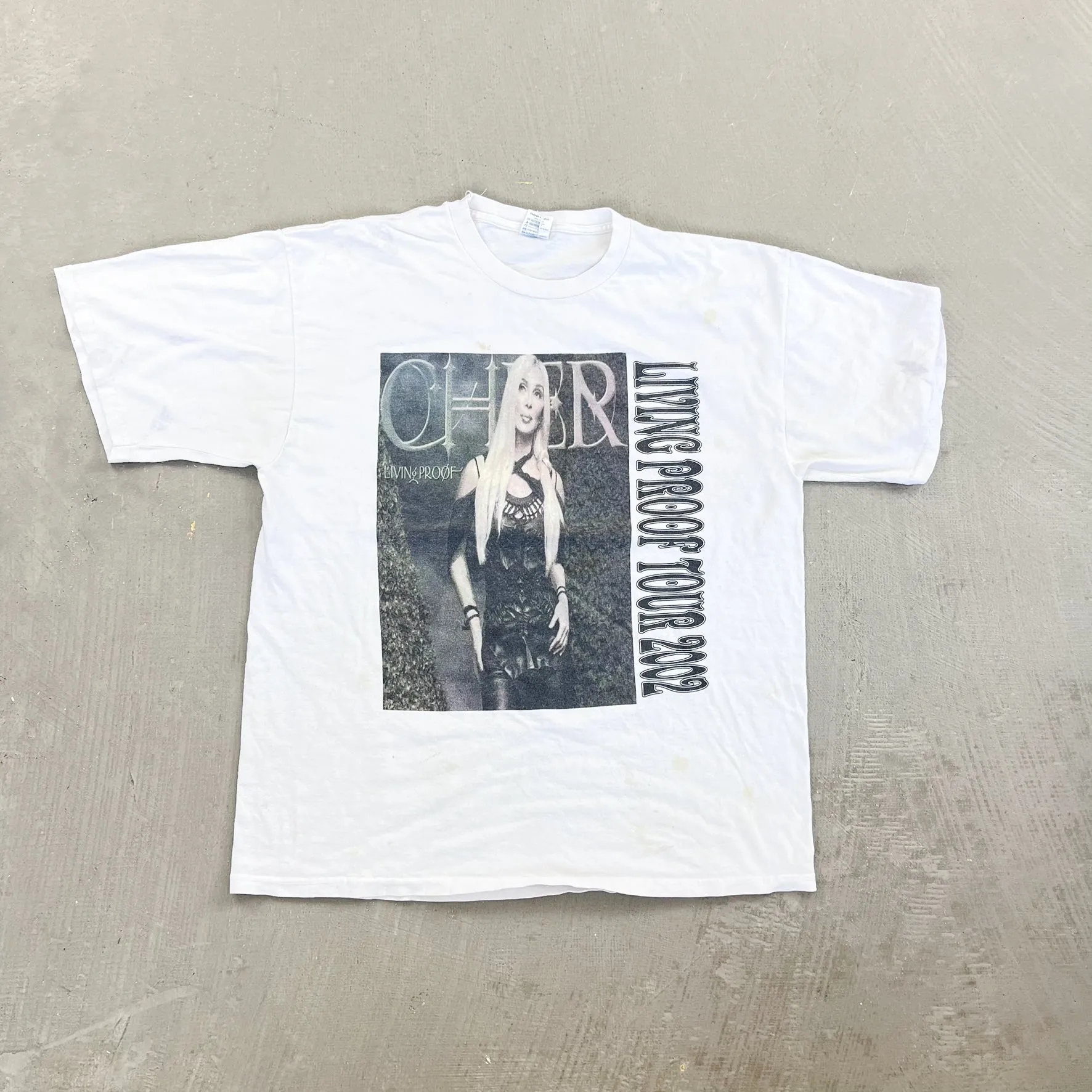 F- Vintage '02 Cher Living Proof Tour Picture Tee sold by HG Vintage