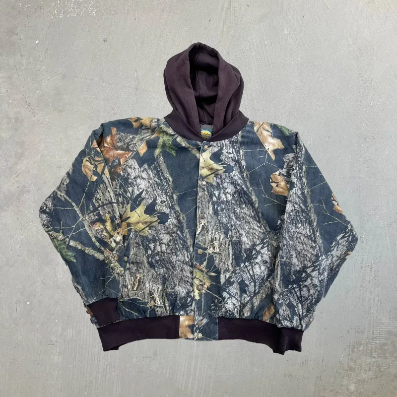 F- Vintage Cabela's Real Tree Camo Hooded Bomber Jacket sold by HG Vintage