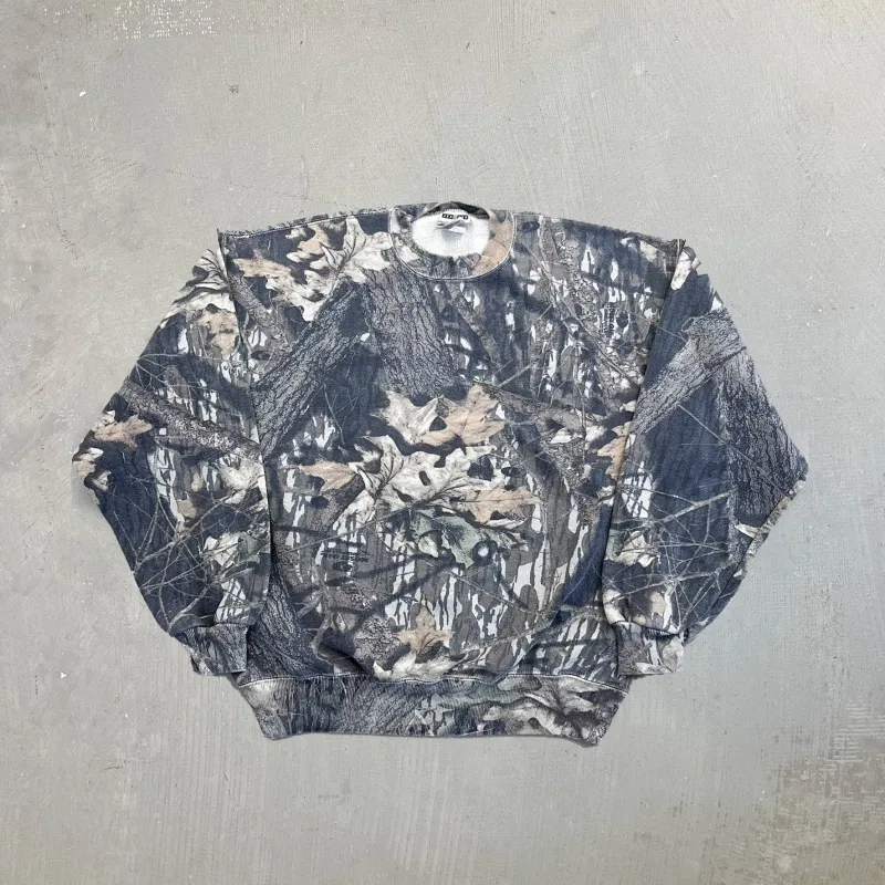 F- Vintage Jerzees Mossy Oak Camo Pattern Crewneck sold by HG Vintage