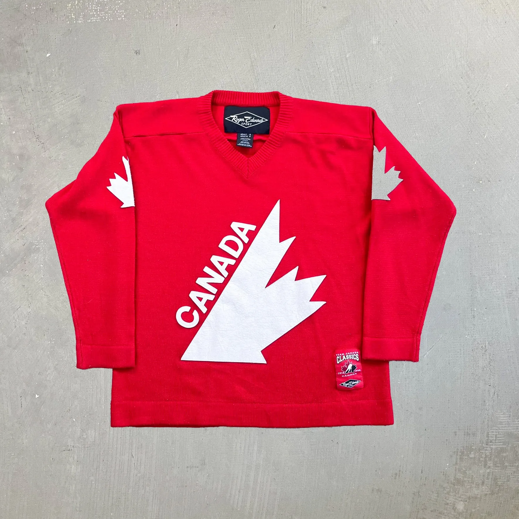 F- Vintage '94 Team Hockey Canada Roger Edwards Knit Sweater sold by HG Vintage