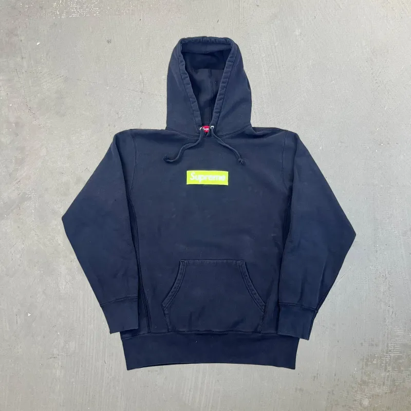 F- Supreme FW 17 Lime On Black Box Logo Hoodie sold by HG Vintage