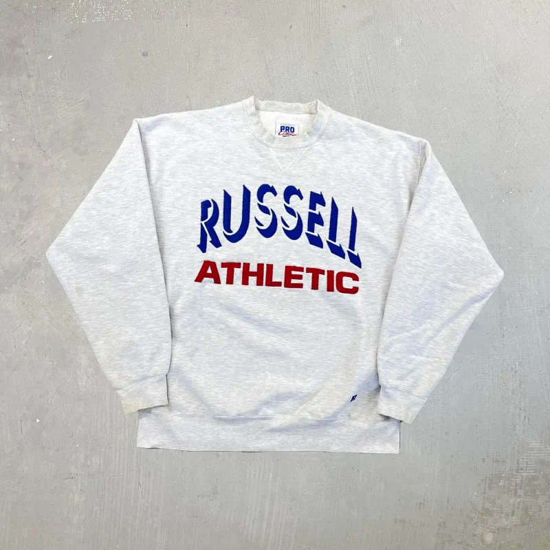 F- Vintage Russell Athletics Embroidered Text Pro Cotton Crewneck sold by HG Vintage