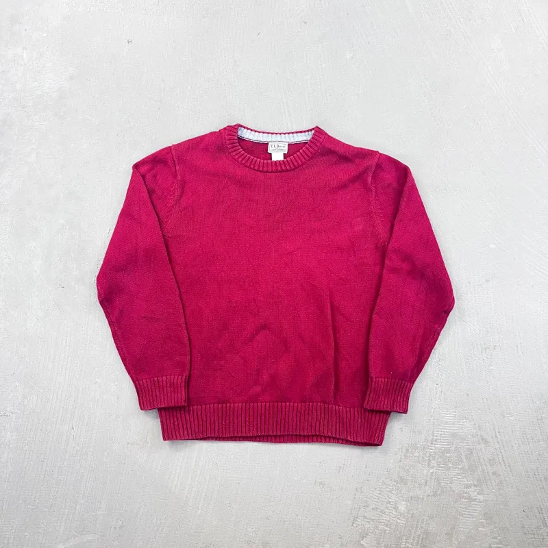 F- LL Bean Red Solid Color Knit Sweater sold by HG Vintage