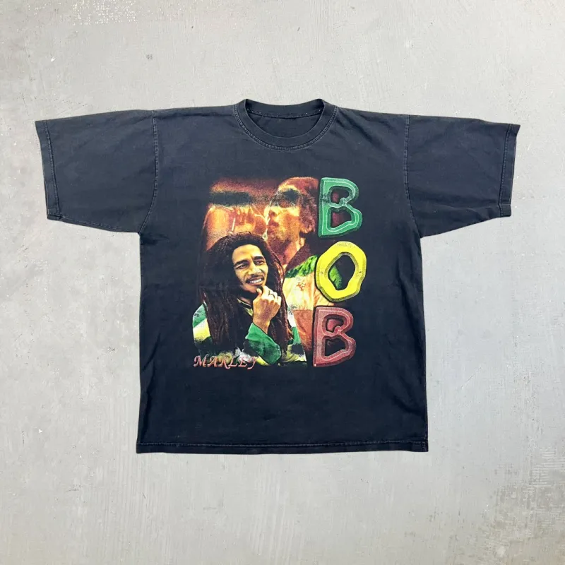F- Bob Marley Picture & Text Graphic Tee sold by HG Vintage
