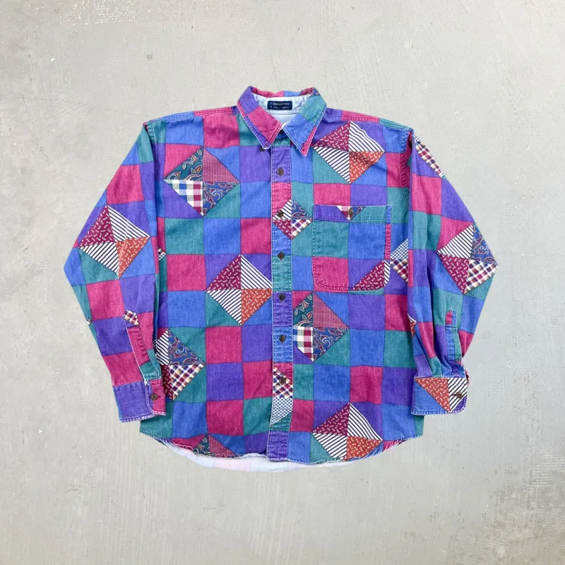 F- Vintage Chaps Ralph Lauren Patch Design Button Down Shirt sold by HG Vintage