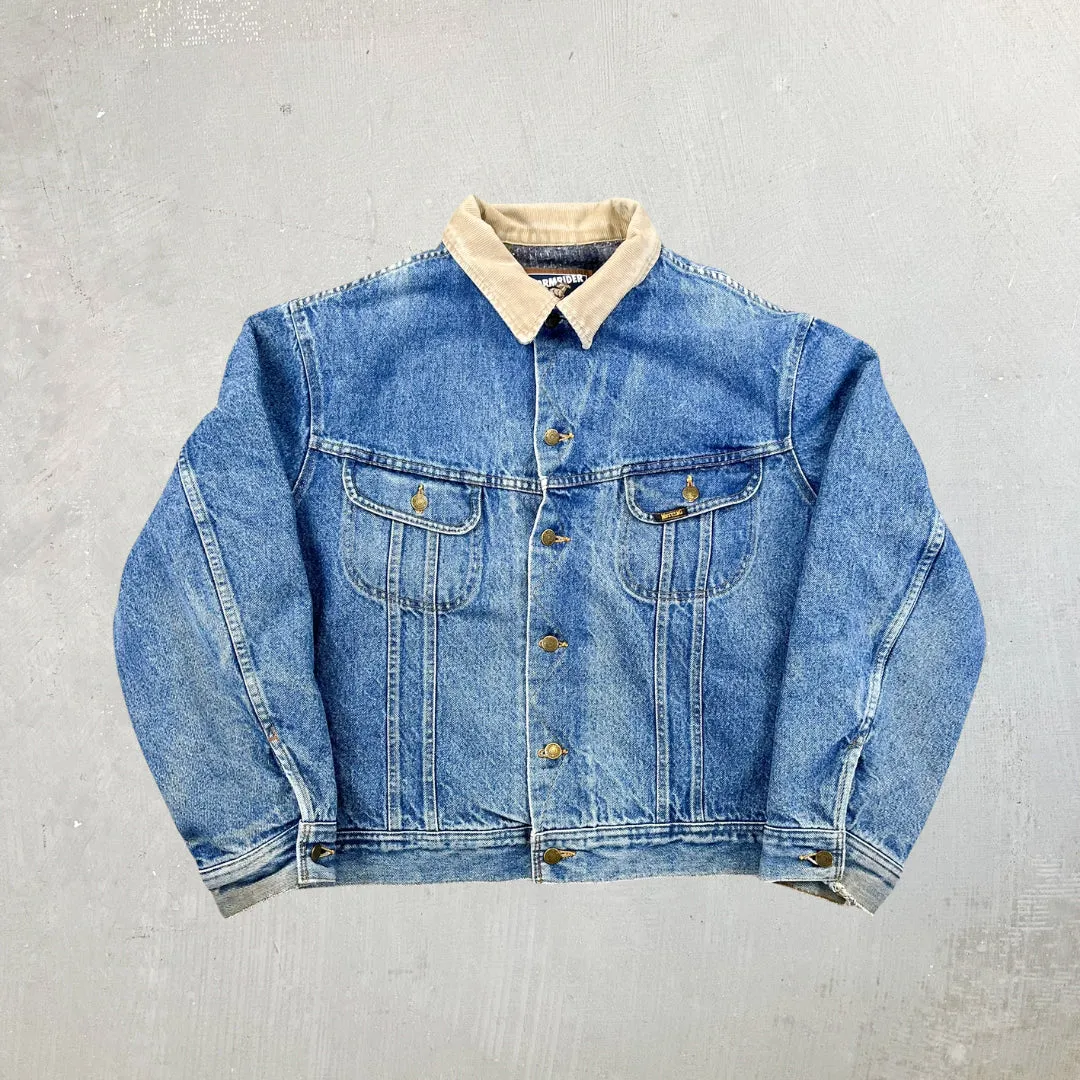 F- Vintage Mustang Storm Riders Blanket Lined Denim Jacket sold by HG Vintage