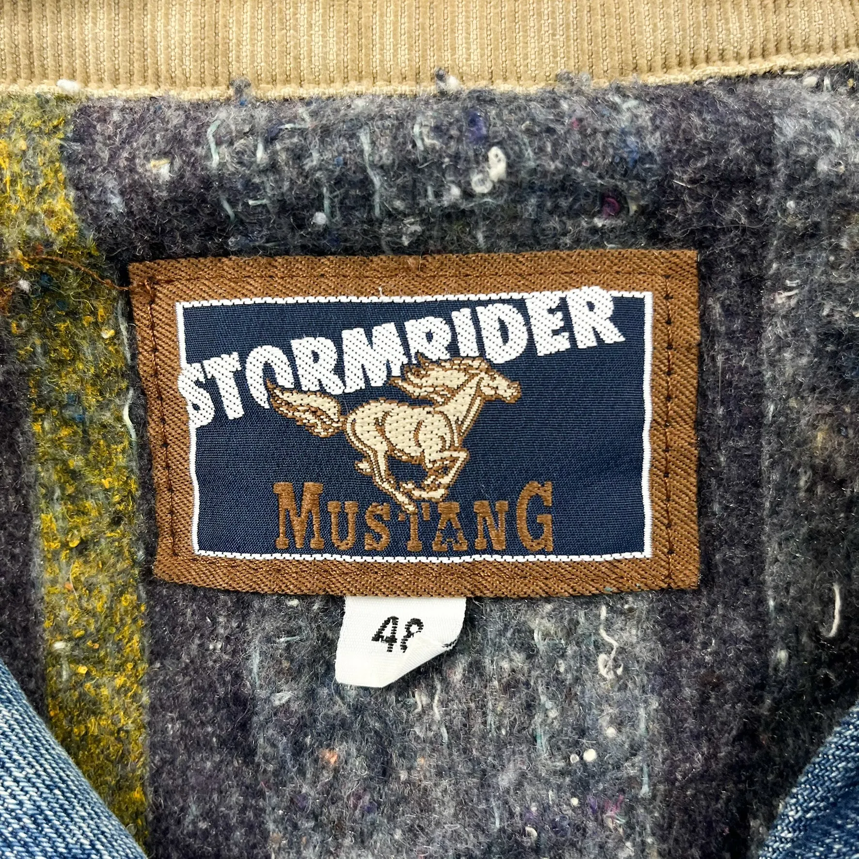F- Vintage Mustang Storm Riders Blanket Lined Denim Jacket sold by HG Vintage product image thumbnail 5
