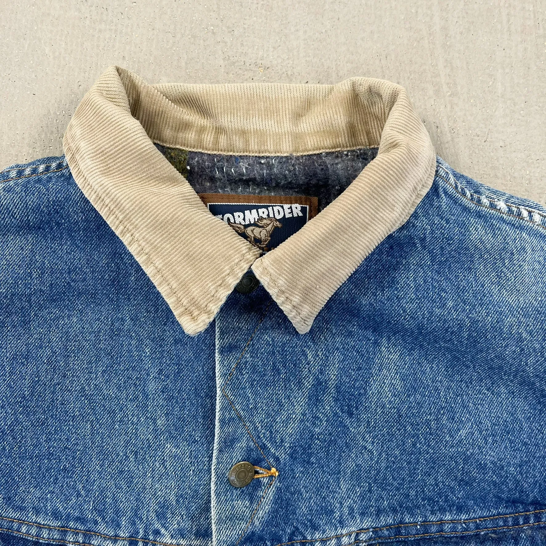 F- Vintage Mustang Storm Riders Blanket Lined Denim Jacket sold by HG Vintage product image thumbnail 2