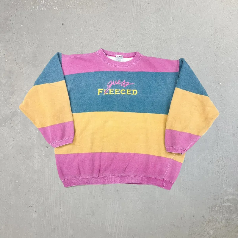 F- Vintage Guess Fleeced Embroidered Crewneck sold by HG Vintage