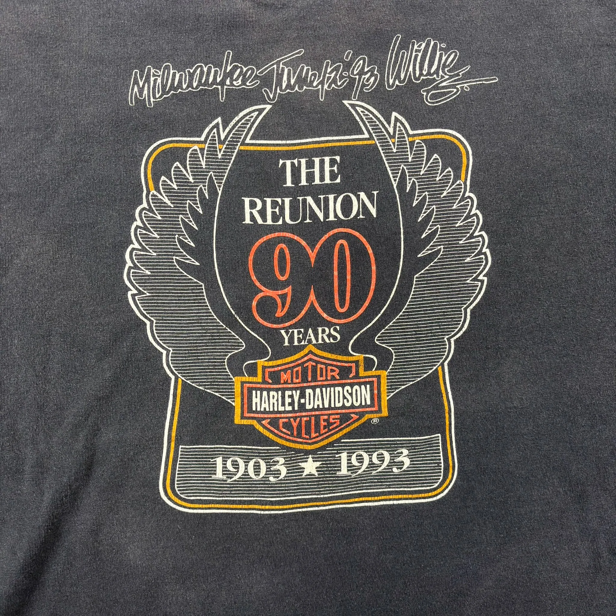 F- Vintage '93 Harley Davidson Milwaukee Reunion Single Stitch Tee sold by HG Vintage product image thumbnail 2